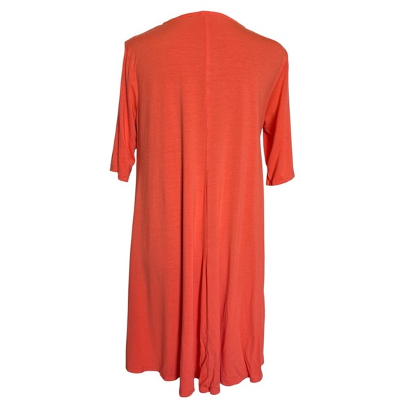 Eileen Fisher Woman’s Small Vibrant Coral Half Sleeve Ruffled Dress - Picture 5 of 6